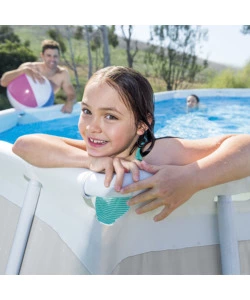 PISCINA FUORI TERRA CON STRUTTURA OVALE INTEX "PRISMA" CON POMPA FILT GRIGIO CHIARO 610X305X122 CM - COD. 26798NP